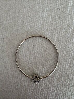 Pandora Sterling Silver Decorative Charm Bangle Bracelet - Silver